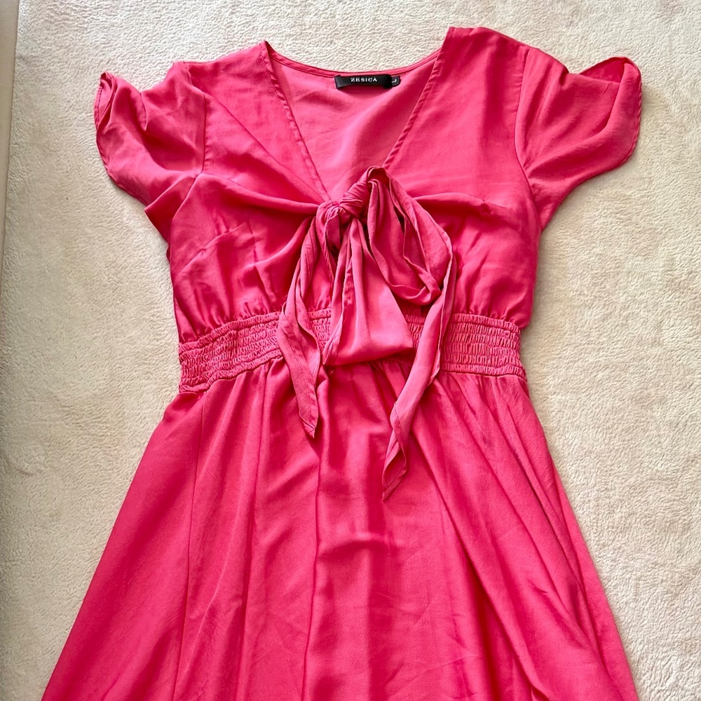 Hot Pink Silky Summer Dress